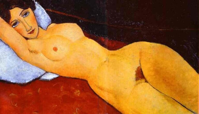 Reclining Nude with Left Arm Resting on Forehead