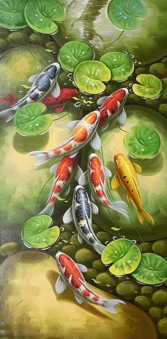 9 Koi Fish painting