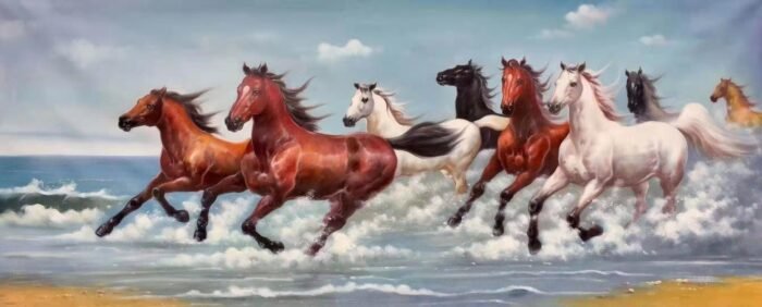 Feng Shui 8 Running Horses Painting