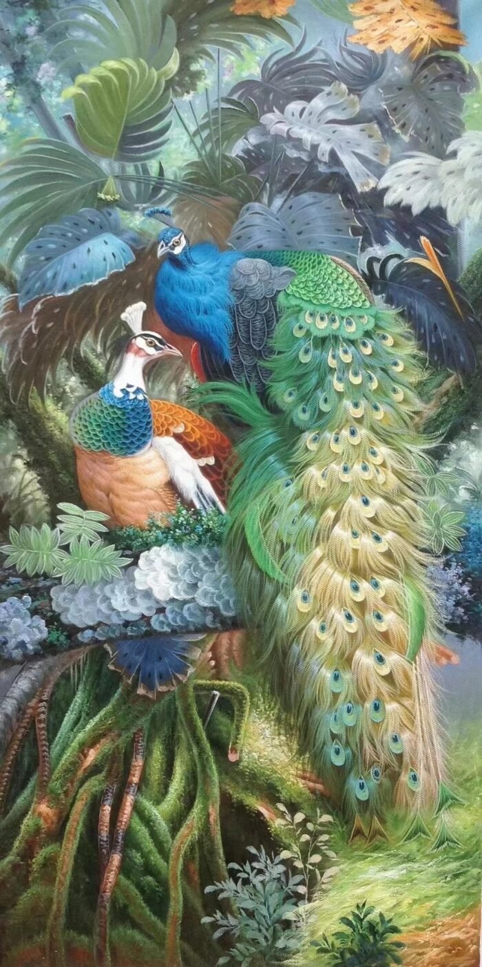 Feng Shui Peacock Canvas Art