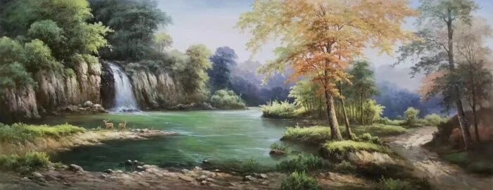 Waterfall Landscape Art