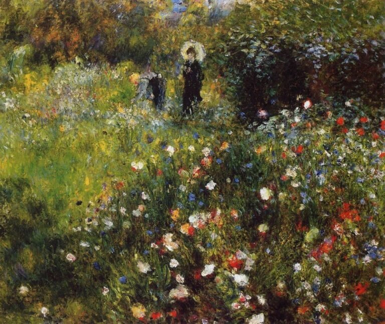 Woman with a Parasol in a Garden