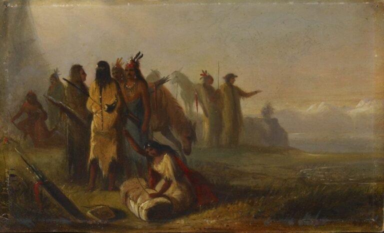 Scene of Trappers and Indians