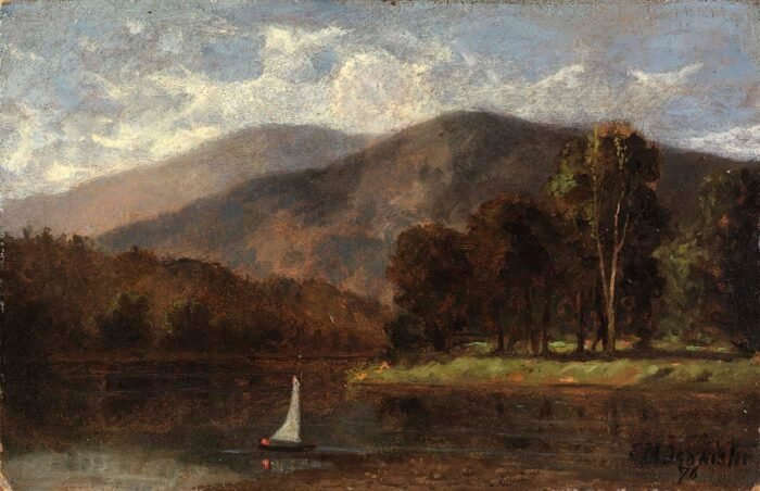 Untitled (sailboat in river)
