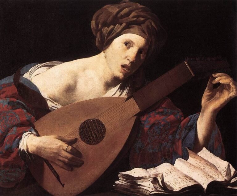 Woman Playing the Lute